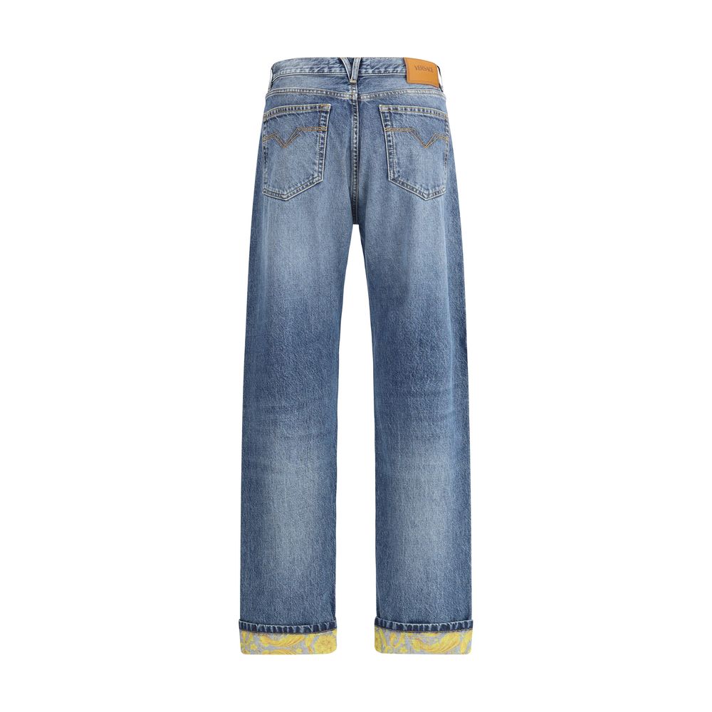 Jean à revers Versace Barocco