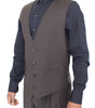 Dolce & Gabbana Brown Striped Stretch Dress Vest