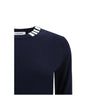 Thom Browne White bands crew neck Sweater