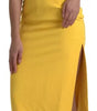 Dolce & Gabbana Yellow One Shoulder Side Slit Midi Dress