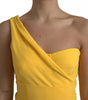 Dolce & Gabbana Yellow One Shoulder Side Slit Midi Dress