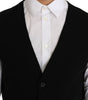 Dolce & Gabbana Black Cotton Dress Woven Waistcoat