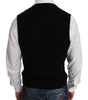 Dolce & Gabbana Black Cotton Dress Woven Waistcoat