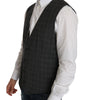 Dolce & Gabbana Gray Wool STAFF Checkered Stretch Vest
