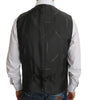 Dolce & Gabbana Gray Wool STAFF Checkered Stretch Vest