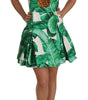 Dolce & Gabbana A-Line Banana Leaf Pineapple Crystal Dress