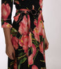 Dolce & Gabbana Black Pink Tulip Print Stretch Shift Dress