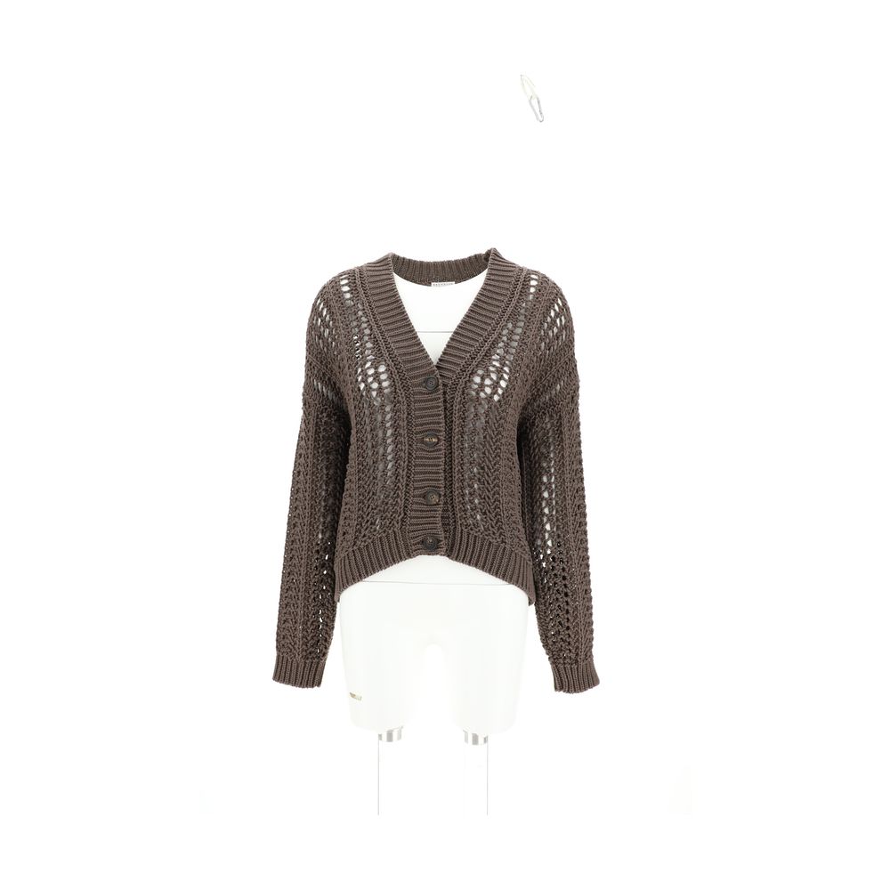 Cardigan Brunello Cucinelli en maille perforée