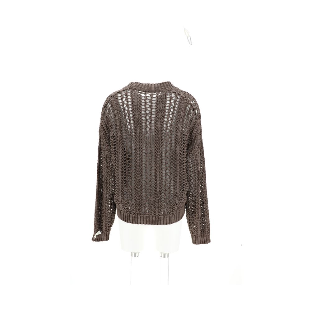 Cardigan Brunello Cucinelli en maille perforée