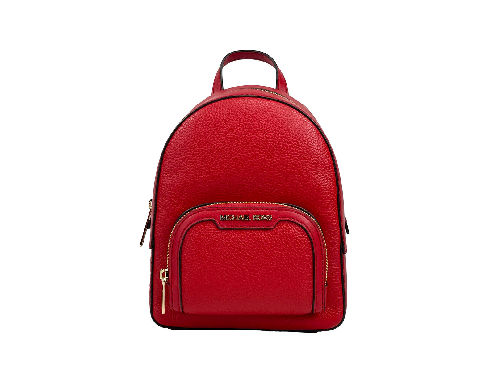 Sac à dos Michael Kors Jaycee Mini XS en cuir avec poche zippée, rouge