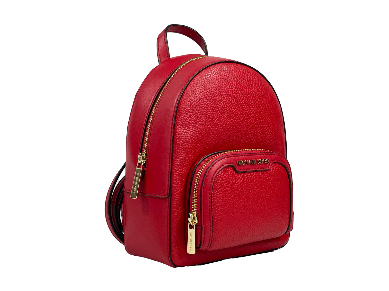 Sac à dos Michael Kors Jaycee Mini XS en cuir avec poche zippée, rouge
