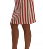 Dolce & Gabbana Multicolor Portofino Stripes Cotton Midi Skirt