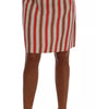 Dolce & Gabbana Multicolor Portofino Stripes Cotton Midi Skirt