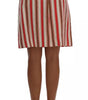 Dolce & Gabbana Multicolor Portofino Stripes Cotton Midi Skirt
