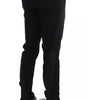 Dolce & Gabbana Black Gray Wool Casual Trousers Stripe Pants