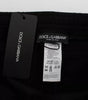 Dolce & Gabbana Black Gray Wool Casual Trousers Stripe Pants