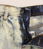 Short en jean délavé en coton bleu D&G Dolce & Gabbana