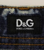 Short en jean délavé en coton bleu D&G Dolce & Gabbana