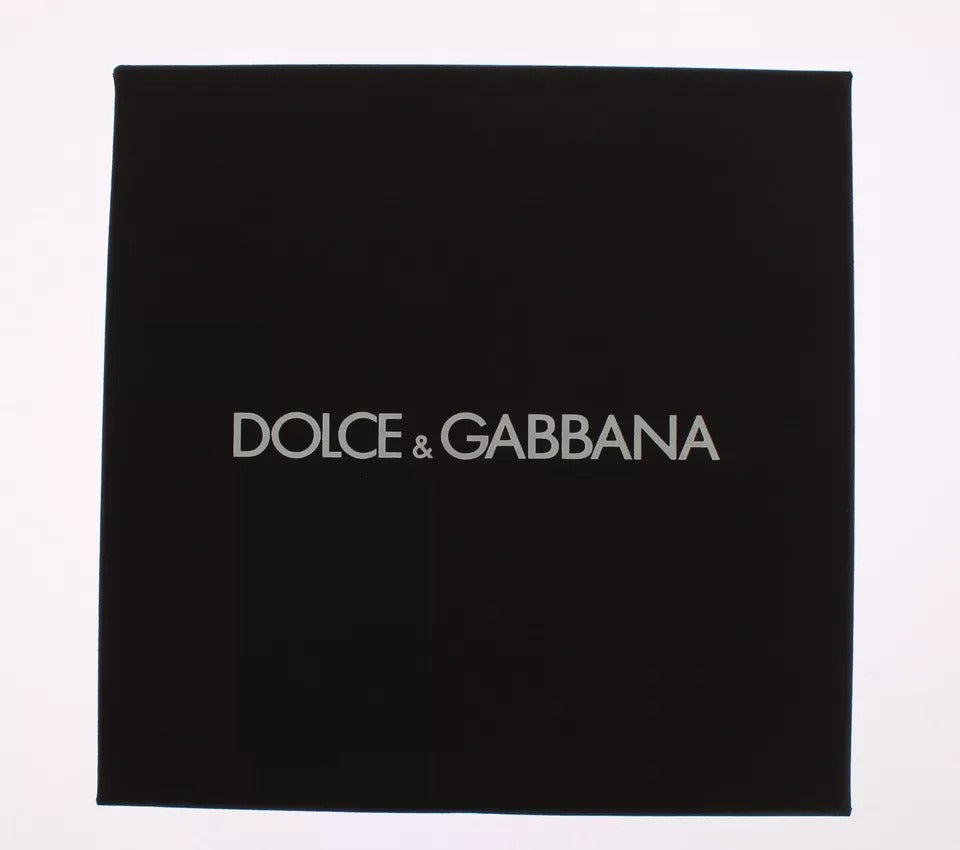 Porte-clés Dolce &amp; Gabbana en cuir raphia marron doré avec fermoir à chaîne
