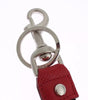 Dolce & Gabbana Silver Brown Raffia Leather Clasp Finder Chain Keyring