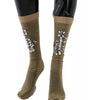 Dolce & Gabbana Gold Stretch Floral Clear Crystal Stocking Socks