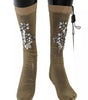 Dolce & Gabbana Gold Stretch Floral Clear Crystal Stocking Socks