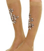 Dolce & Gabbana Gold Stretch Floral Clear Crystal Stocking Socks