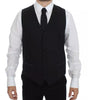 Dolce & Gabbana Black Wool Silk Dress Gilet Jacket Vest