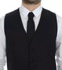 Dolce & Gabbana Black Wool Silk Dress Gilet Jacket Vest