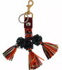 Dolce &amp; Gabbana Multicolor Raffia Leather Clasp Finder Chain Keyring
