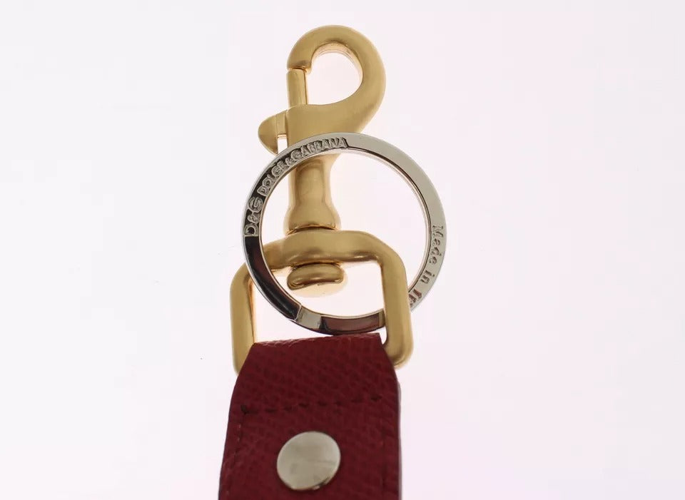 Dolce &amp; Gabbana Multicolor Raffia Leather Clasp Finder Chain Keyring