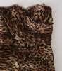 Dolce & Gabbana Brown Leopard Silk Chiffon Ruched Mermaid Maxi Dress