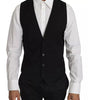 Dolce & Gabbana Black Wool Logo Waistcoat Vest