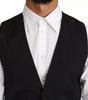 Dolce & Gabbana Black Wool Logo Waistcoat Vest