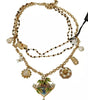 Collier Dolce &amp; Gabbana en laiton doré avec breloques florales en cristal