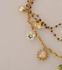 Collier Dolce &amp; Gabbana en laiton doré avec breloques florales en cristal