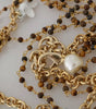 Collier Dolce &amp; Gabbana en laiton doré avec breloques florales en cristal