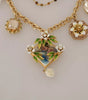 Collier Dolce &amp; Gabbana en laiton doré avec breloques florales en cristal