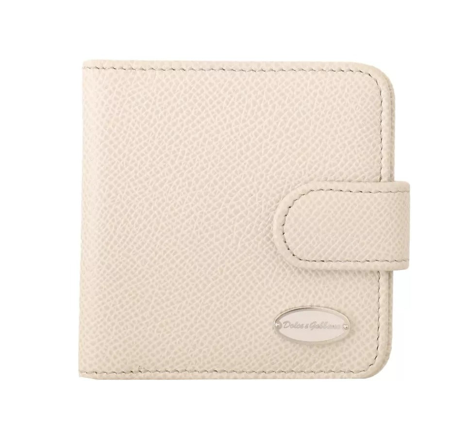 Portefeuille de poche avec étui à préservatifs en cuir Dauphine blanc Dolce &amp; Gabbana