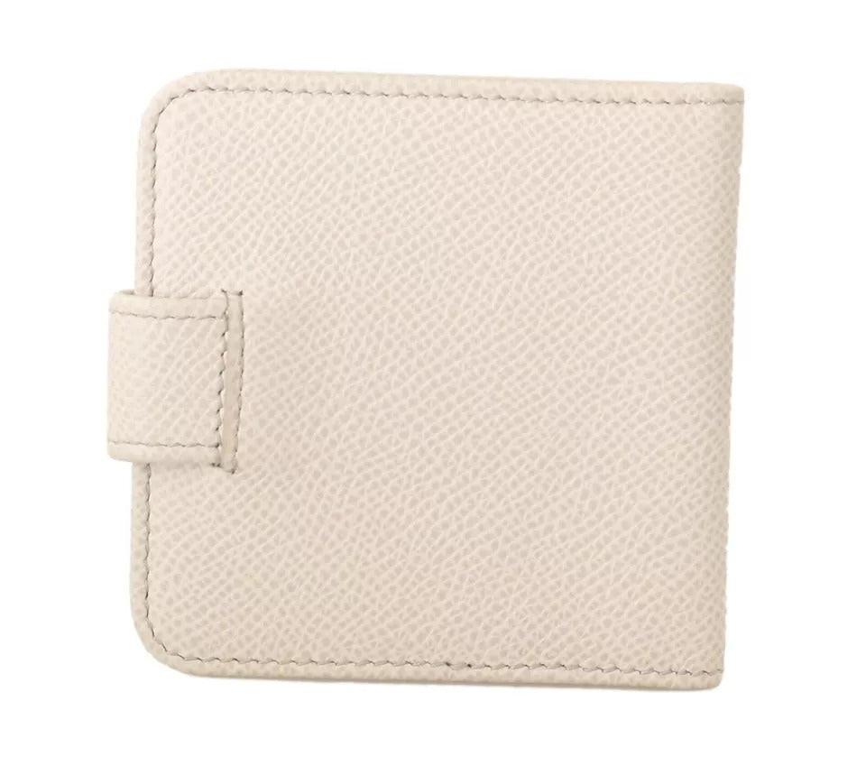 Portefeuille de poche avec étui à préservatifs en cuir Dauphine blanc Dolce &amp; Gabbana