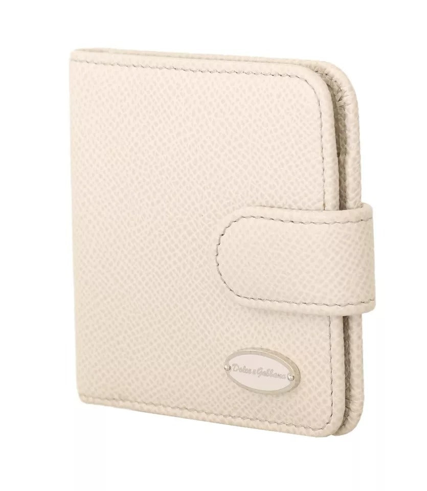 Portefeuille de poche avec étui à préservatifs en cuir Dauphine blanc Dolce &amp; Gabbana