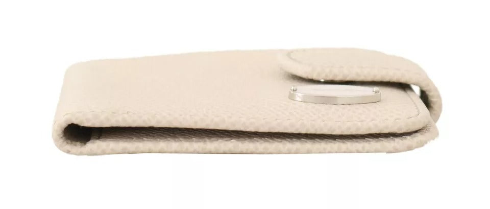 Portefeuille de poche avec étui à préservatifs en cuir Dauphine blanc Dolce &amp; Gabbana