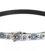 Dolce & Gabbana White Blue Silk Bowtie Leather Belt Gift Box Set