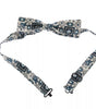 Dolce & Gabbana White Blue Silk Bowtie Leather Belt Gift Box Set