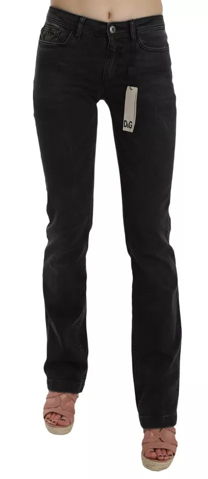Dolce &amp; Gabbana Black Slim Fit Cotton Jeans D&amp;G Pants