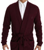 Dolce & Gabbana Bordeaux Cashmere Crown Cardigan Sweater