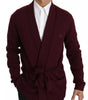 Dolce & Gabbana Bordeaux Cashmere Crown Cardigan Sweater