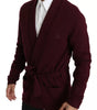 Dolce & Gabbana Bordeaux Cashmere Crown Cardigan Sweater