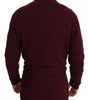 Dolce & Gabbana Bordeaux Cashmere Crown Cardigan Sweater