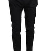 Dolce & Gabbana Black Cotton Stretch Formal Trousers Pants